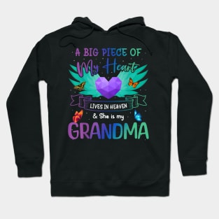 Grandma  Birthday to Angel in Heaven Heart Wing Hoodie